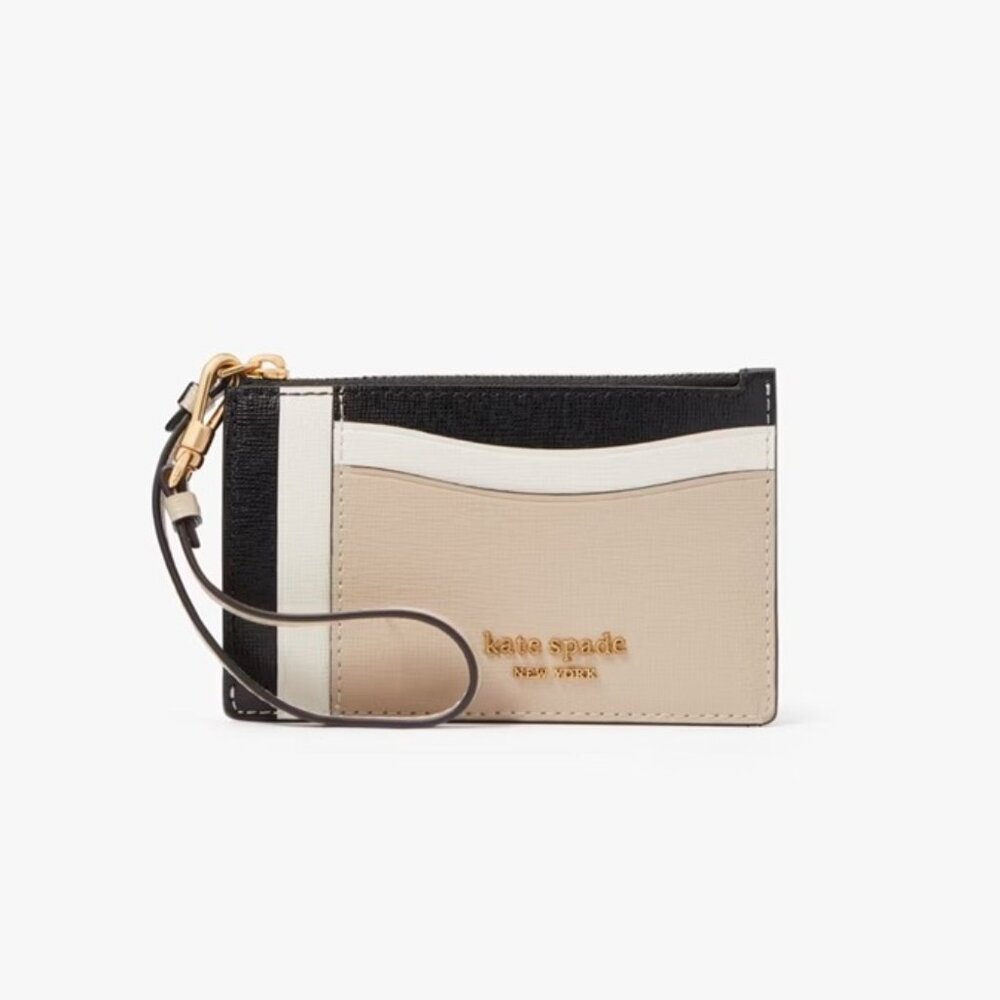 Kate Spade Morgan Card Case Wristlet EARTHENWARE BLACK MULTI